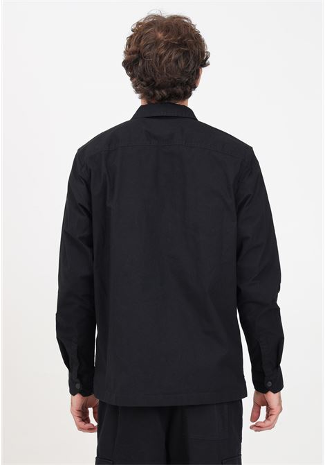 Men's black casual shirt with logo label CALVIN KLEIN JEANS | J30J325618BEHBEH